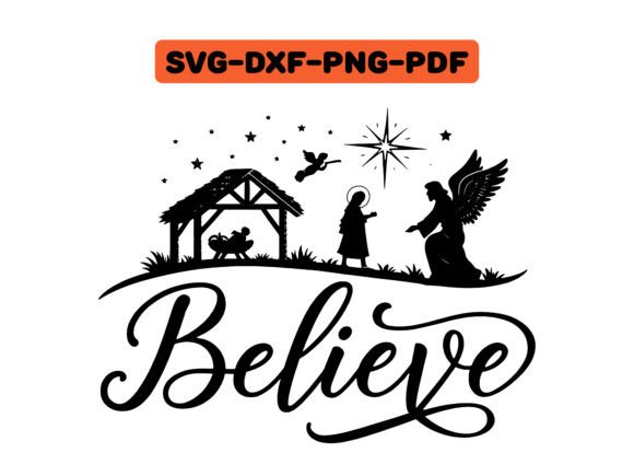 Believe Christian Typography: Graphics for T-Shirt Designs