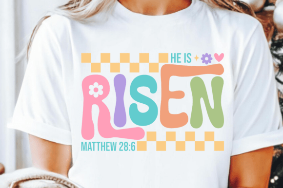 Checkered Risen SVG: Christian Easter Graphics & T-Shirt Designs