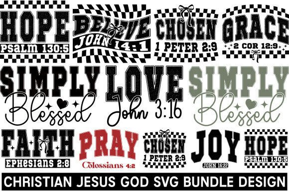 Christian Jesus God SVG Bundle: Graphics & T-Shirt Designs