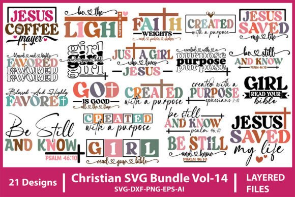 Christian SVG Bundle Vol-14 Graphics for T-Shirt Designs
