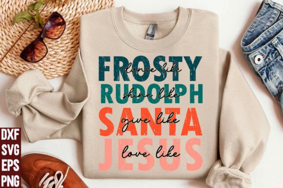 Christmas PNG: Santa Love Like Jesus Graphics for T-Shirt Designs