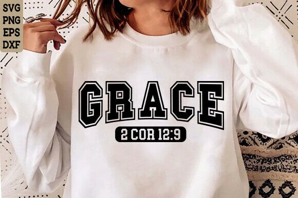 Grace 2 Cor 12 9 Christian SVG Graphics
