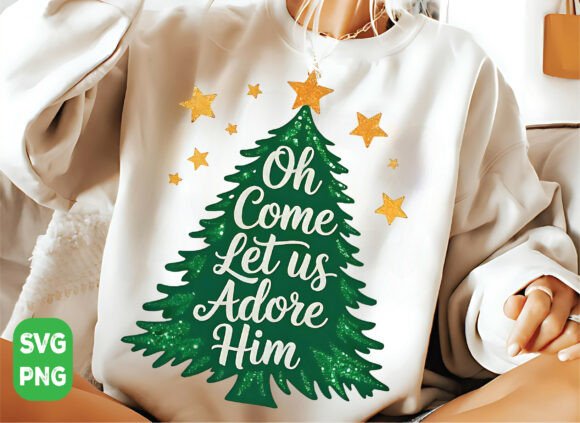 Jesus Christmas, Oh Come Let Us Adore Him: T-Shirt Graphics