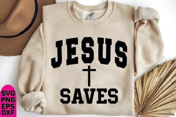 Jesus Saves SVG: A Christian Design for Embroidery