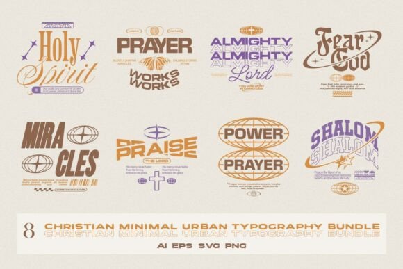 Retro Christian Urban Typography Bundle
